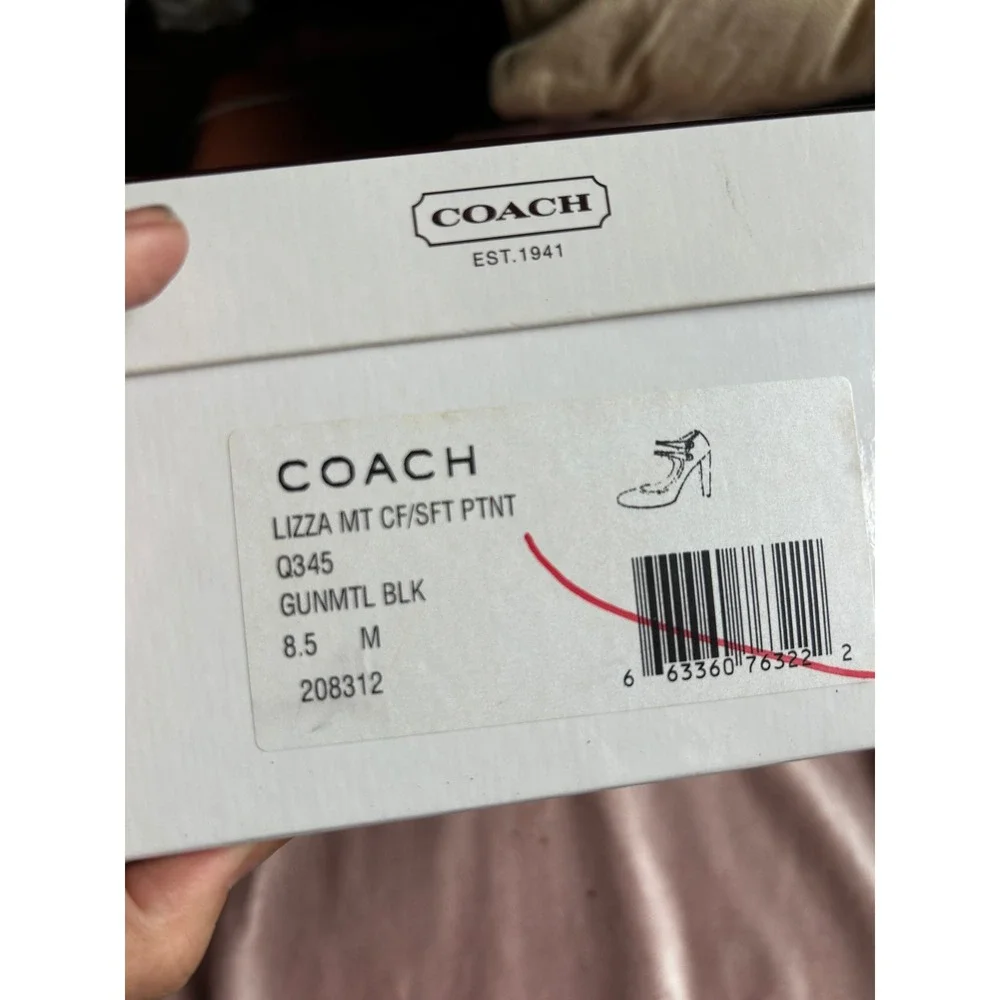 Coach Lizza Heels Women's Size 8.5 Gunmetal Good Double Strap Mary Jane - Picture 9 of 9